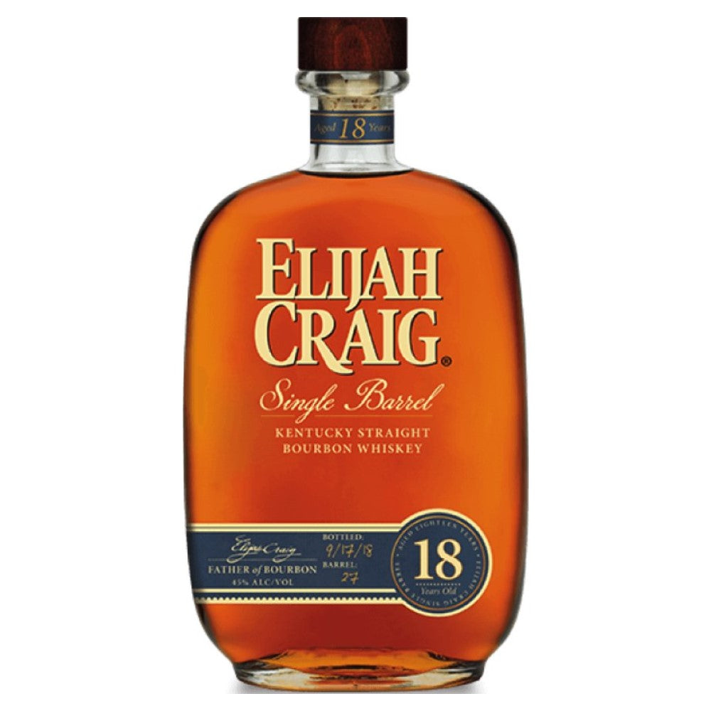 Elijah Craig 18 Year Old Single Barrel Kentucky Straight Bourbon Whiskey